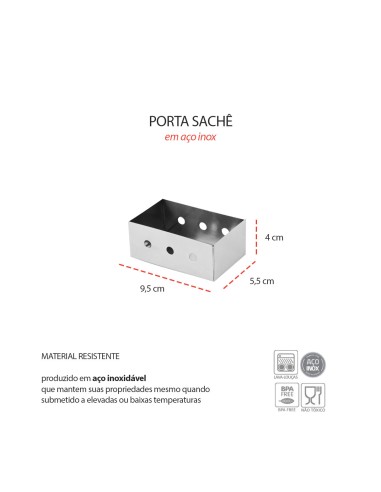 Porta Sachês Inox Açúcar Molhos Suporte Mesa...