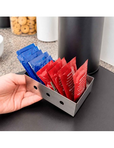 Porta Sachês Inox Açúcar Molhos Suporte Mesa...