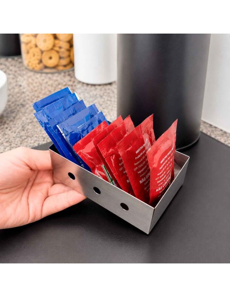 Porta Sachês Inox Açúcar Molhos Suporte Mesa Restaurante