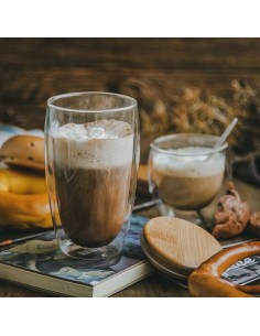 Copo de Vidro Borossilicato Parede Dupla Termico 300ml 2