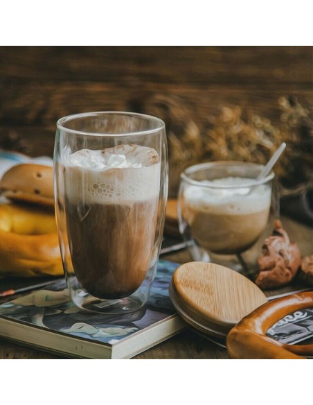 Copo de Vidro Borossilicato Parede Dupla Termico 300ml