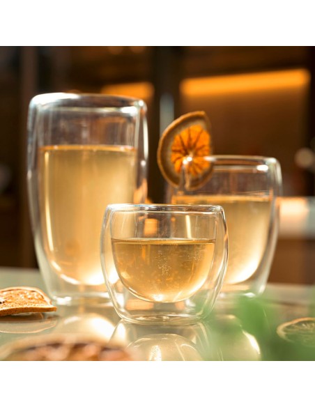 Copo de Vidro Borossilicato Parede Dupla Termico 300ml