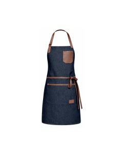 Avental Jeans Couro Legítimo Barista Bartender Cafeteria Bar