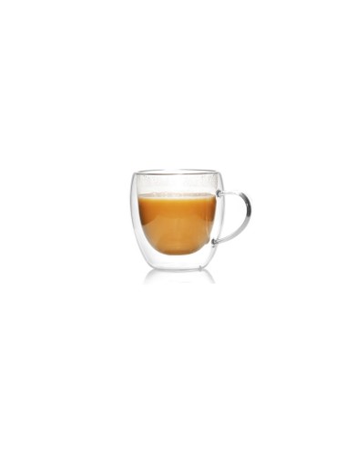 Caneca de Vidro Borossilicato 80ml Parede Dupla Mantem Calor