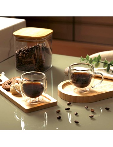 Caneca de Vidro Borossilicato 80ml Parede Dupla...