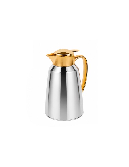 Garrafa Térmica Prata Dourada Bule Gatilho 1L Servir Café Chá