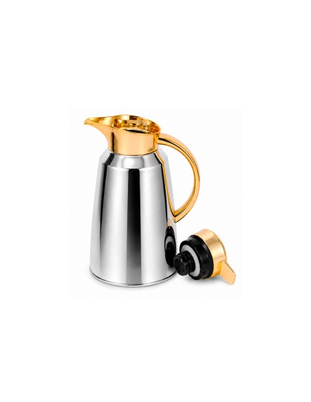 Garrafa Térmica Prata Dourada Bule Gatilho 1L Servir Café Chá