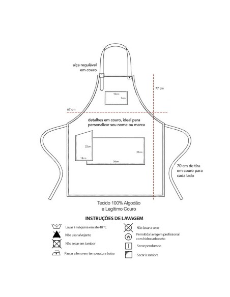 Avental Caramelo Mostarda Couro Preto Cafeteria Barbearia