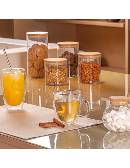 Caneca Vidro Borossilicato 350ml Parede Dupla Resistente Calor