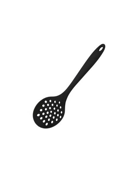 Escumadeira Escorredor Fritura Silicone Preto Coador Peneira