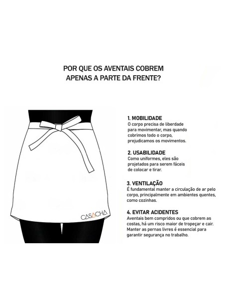 Avental de Cintura Jeans e Couro Unissex Bar Restaurante