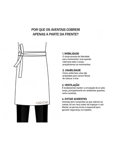Avental de Cintura Cinza Couro Preto Legítimo Barista Cafe