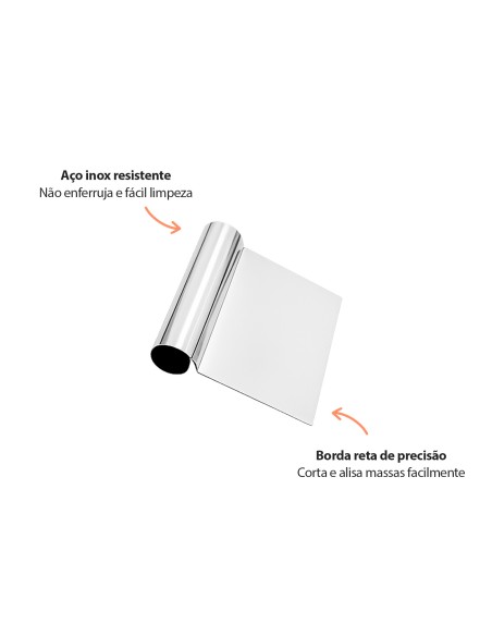 Espatula Raspadora Inox Multiuso Alisa Corta Massas Bolos