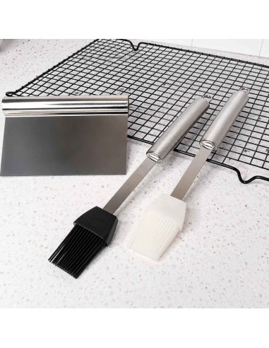 Pincel Culinário Silicone Inox Branco...