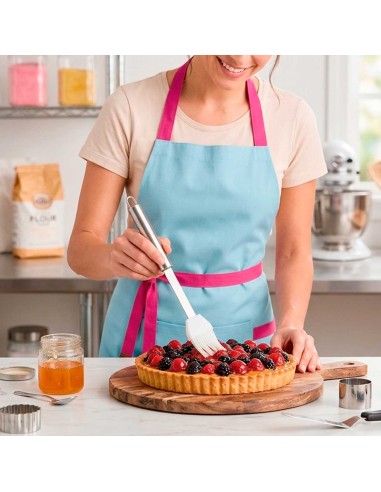 Pincel Culinário Silicone Inox Branco...
