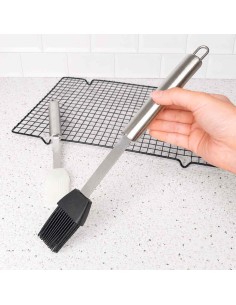 Pincel Culinário Silicone Inox Preto Confeitaria Cozinha 2