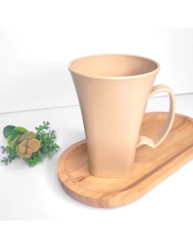 Caneca Bege Nude Cappuccino 400ml Plastico BPA...