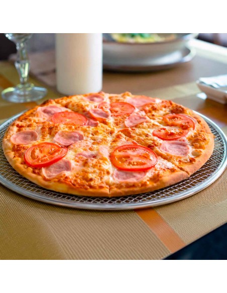 Tela para Pizza Grande 40cm Perfurada Alumínio Assar Massa