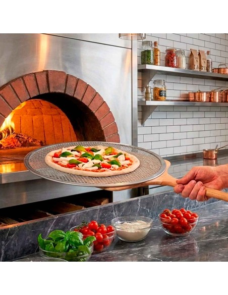 Tela para Pizza Grande 40cm Perfurada Alumínio Assar Massa
