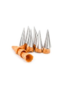 Forma Canudinho Inox Cone Modelador Massa Confeitaria 6un