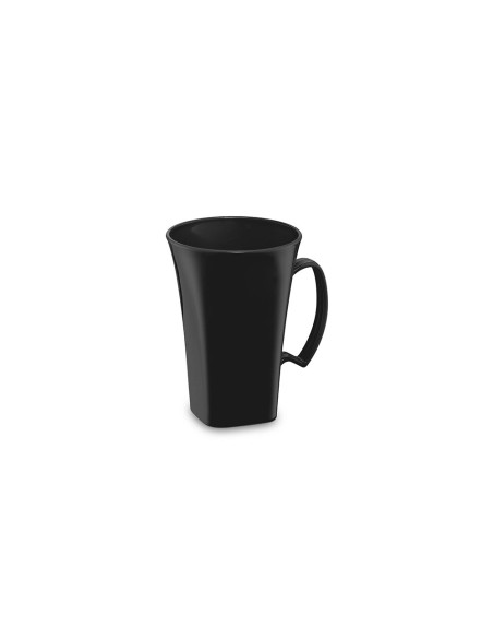 Caneca Preta Cappuccino 400ml Plastico BPA Free