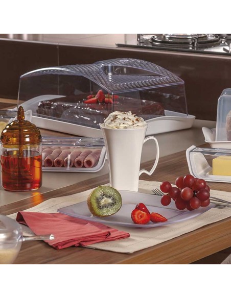 Caneca Preta Cappuccino 400ml Plastico BPA Free