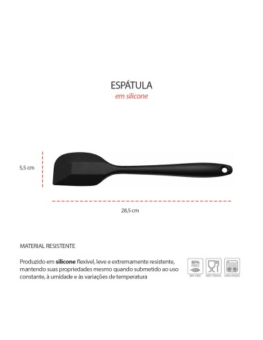 Espatula Reta Pao Duro Silicone Utensilio de...