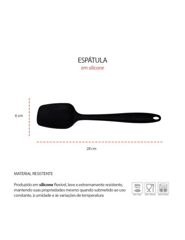 Espatula de Silicone Utensilios de Cozinha Preto