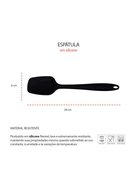 Espatula de Silicone Utensilios de Cozinha Preto