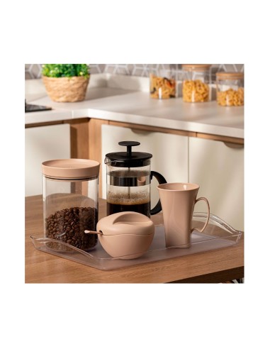 Caneca Preta Cappuccino 400ml Plastico BPA Free