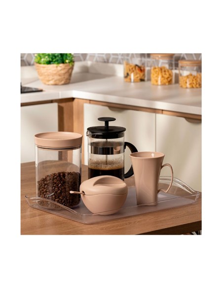 Caneca Preta Cappuccino 400ml Plastico BPA Free