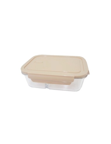 Pote de Vidro Borosilicato Divisoria Tampa Hermetica Nude 1L