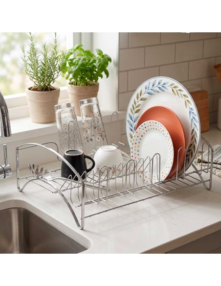 Escorredor de Louça Pratos Copos Talheres Laminado Grande Aço