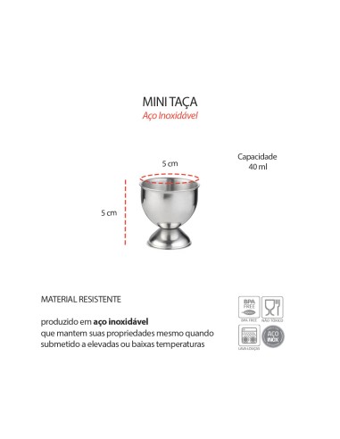 Taça Mini Inox Finger Food Aperitivos Entradas...