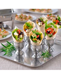 Taça Mini Inox Finger Food Aperitivos Entradas Suporte 8un 2