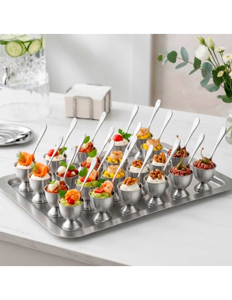 Taça Mini Inox Finger Food Aperitivos Entradas Suporte 30un