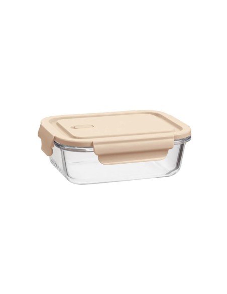 Pote de Vidro Borosilicato com Tampa Hermetica Nude 680ml
