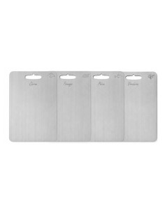 Tábua Corte Carne Frango Peixe Verdura Cozinha Aço Inox 4un