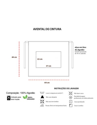 Avental de Cintura Curto Jeans Barista Chef...