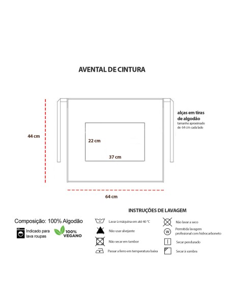 Avental de Cintura Curto Jeans Barista Chef Garçom Bartender