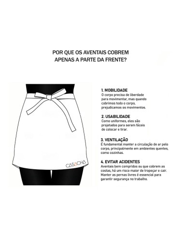 Avental de Cintura Curto Jeans Barista Chef...