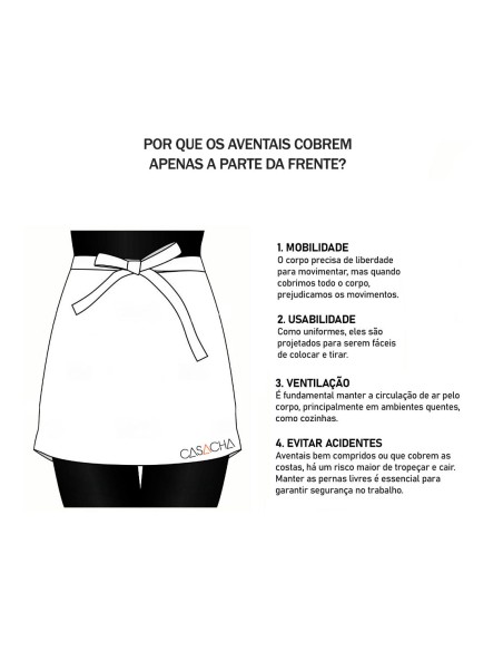 Avental de Cintura Curto Jeans Barista Chef Garçom Bartender