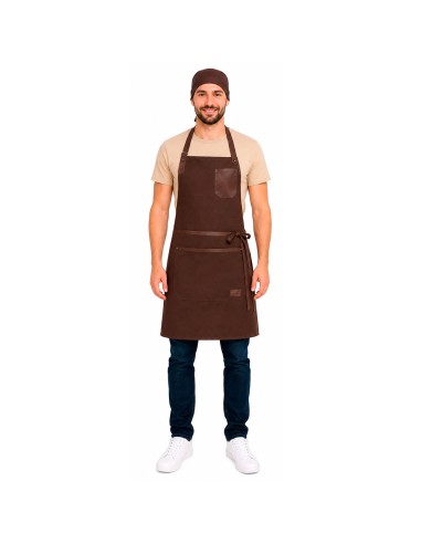 Avental Marrom Couro Legítimo Chocolateria...