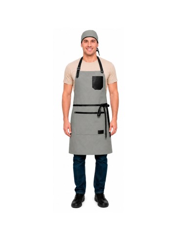 Bandana Cinza Couro Preto Touca Cozinha Bar...