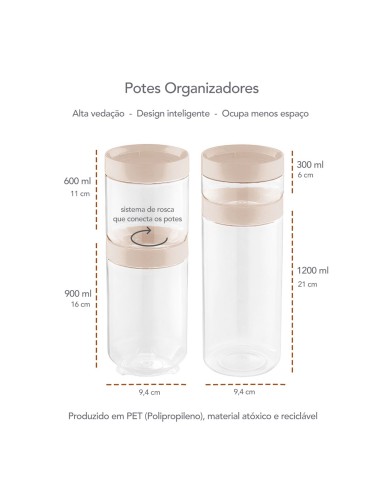 Pote Organizador Porta Mantimentos Transparente...