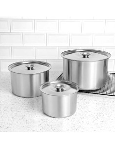 Porta Mantimentos Inox Lata Pote Tampa Armazenar 2,5L... 2