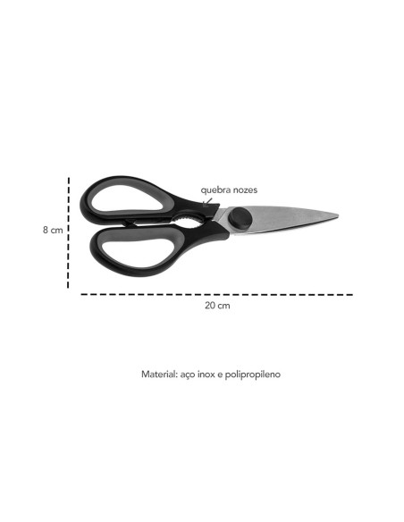 Tesoura para Cozinha Multiuso Inox N8 20cm