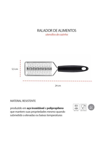 Ralador de Alimentos Aço Inox Cabo Verduras...