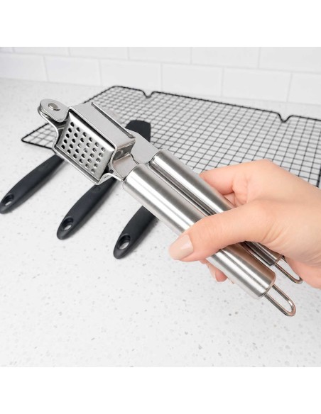 Espremedor de Alho Aço Inox Triturador Manual Cozinha