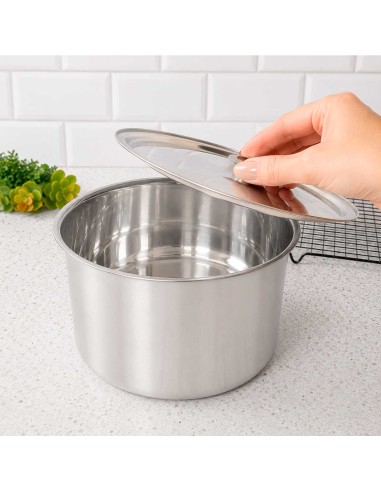 Porta Mantimentos Inox Lata Pote Tampa...